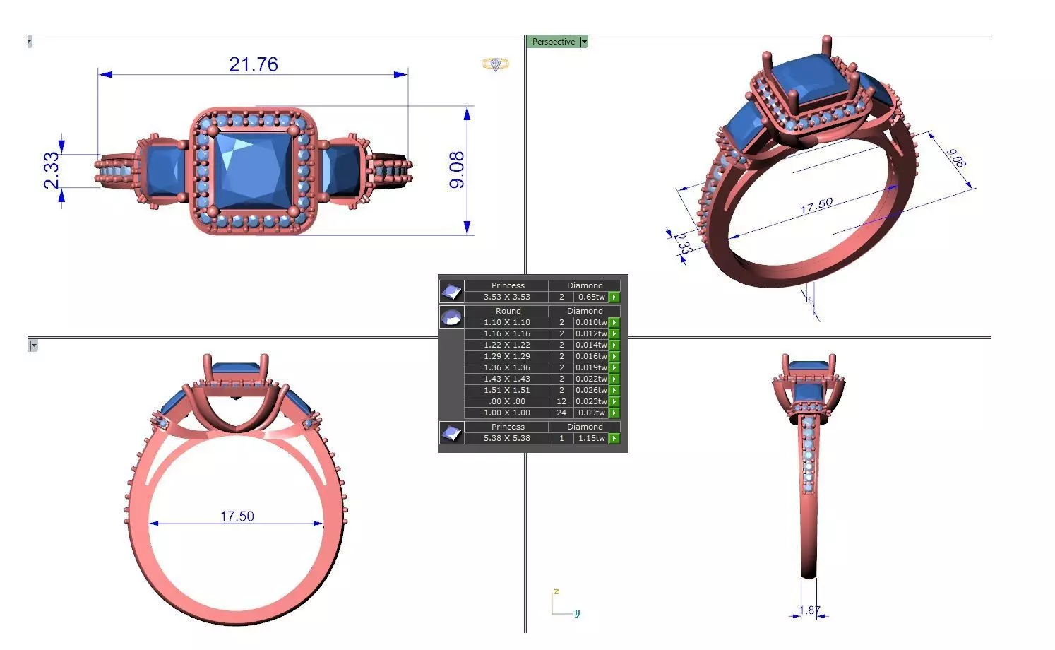 R-3637 diamond ring with sapphires 3D print model_0
