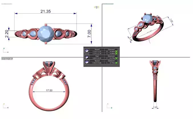 R-3637 ring with different measurements