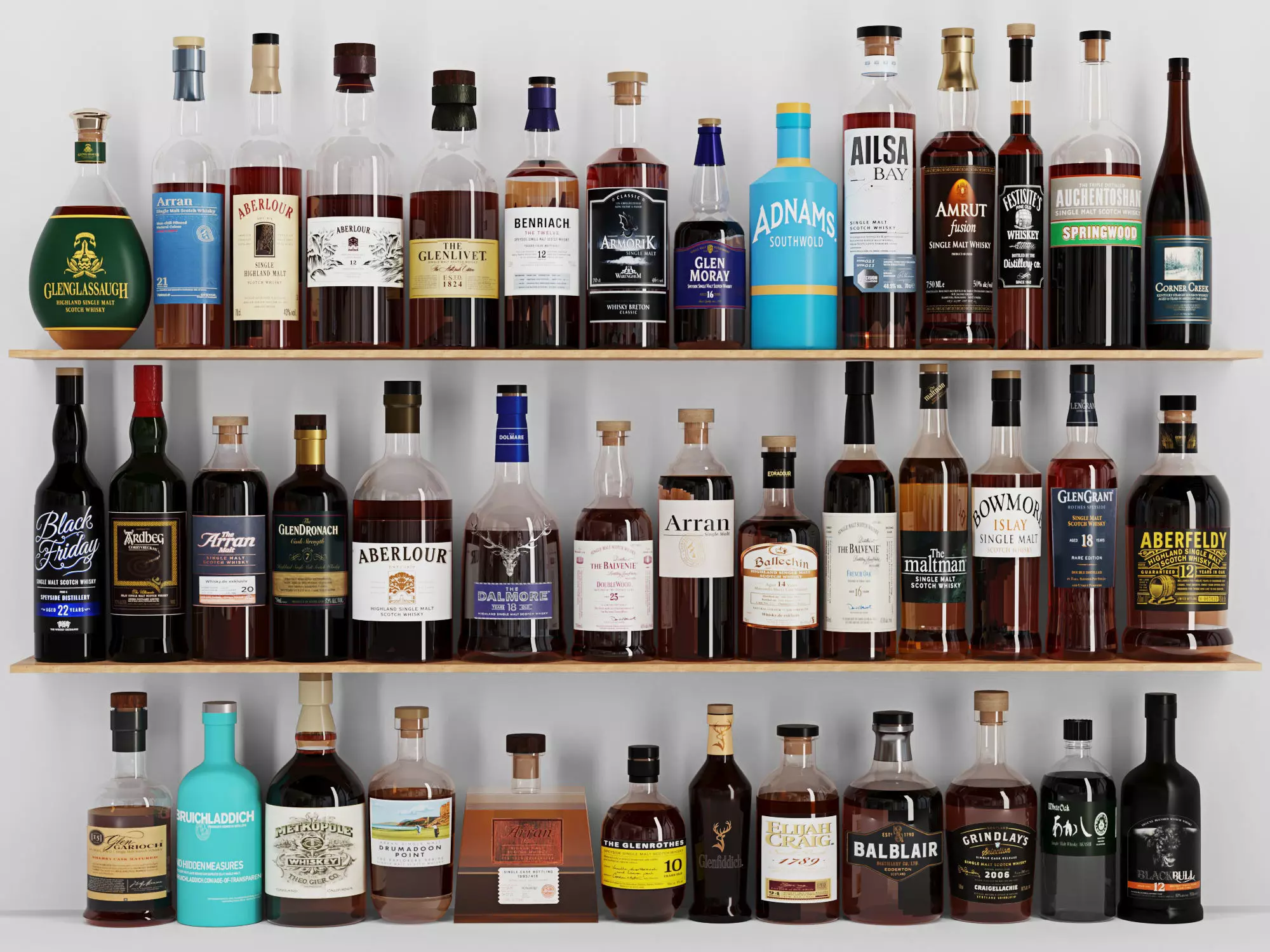 Bottle Whiskey 3D model_0