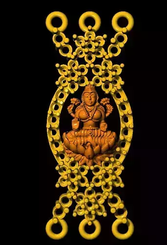 Sidepiece golden buddha in circular frame