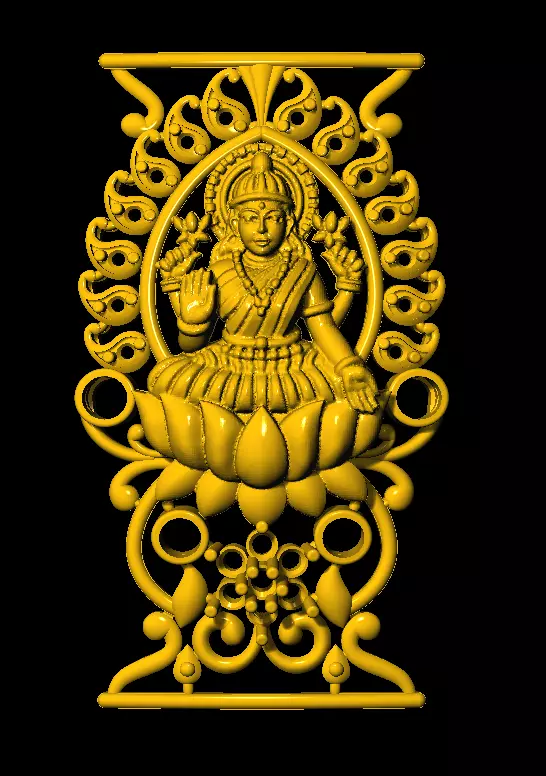 Sidepiece buddha in gold 3D print model_0