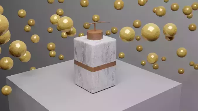 3d soap dispenser with gold balls