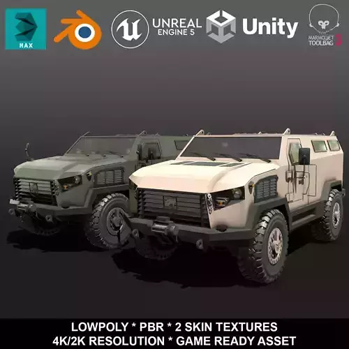 VIPER 4x4 MRAP APC Low-poly 3D model