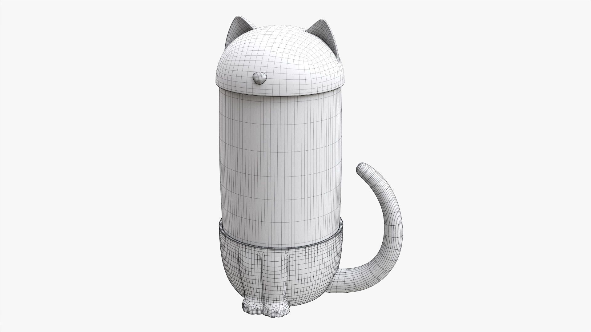 Cat-shaped teapot 3D model_6
