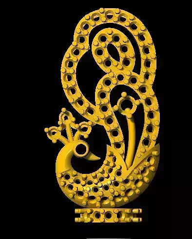 Sidepiece golden peacock