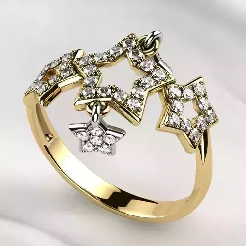 Five Stars Gold Ring