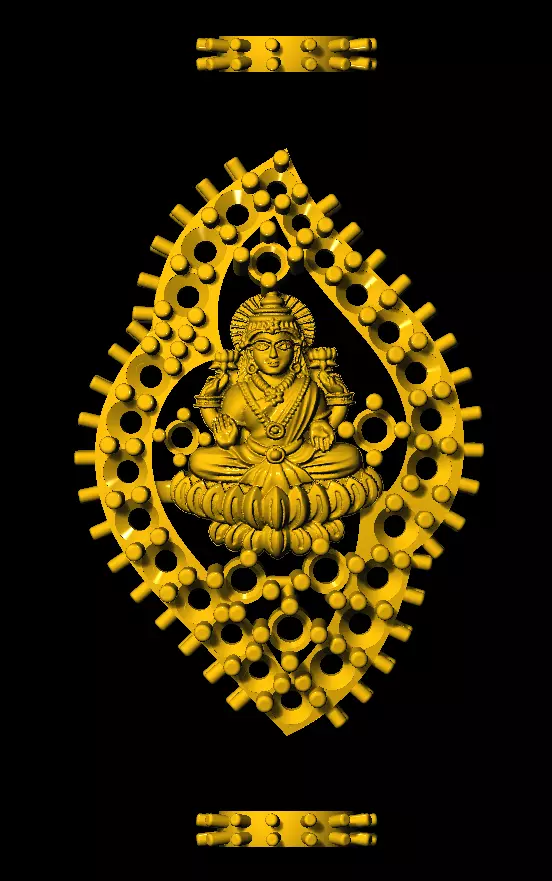 Sidepiece golden buddha 3D print model_0