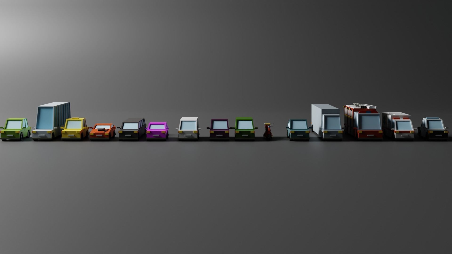 Low Poly Toon type Cars Pack Low-poly 3D model_3