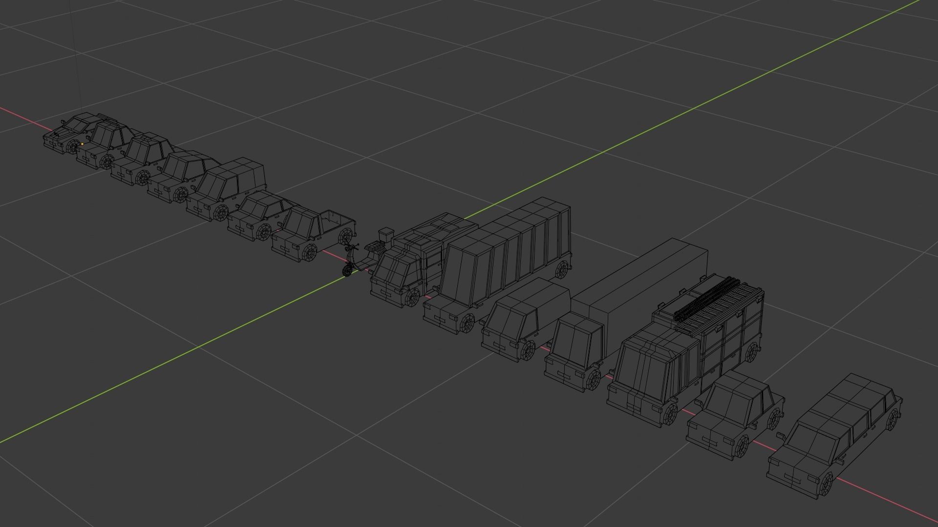 Low Poly Toon type Cars Pack Low-poly 3D model_10