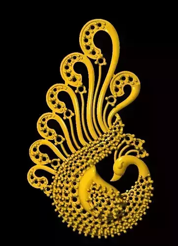 Sidepiece golden peacock