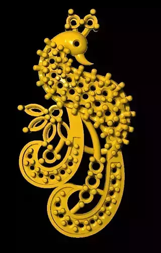 Sidepiece gold peacock