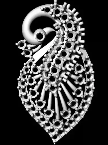Sidepiece intricately shaped pendant