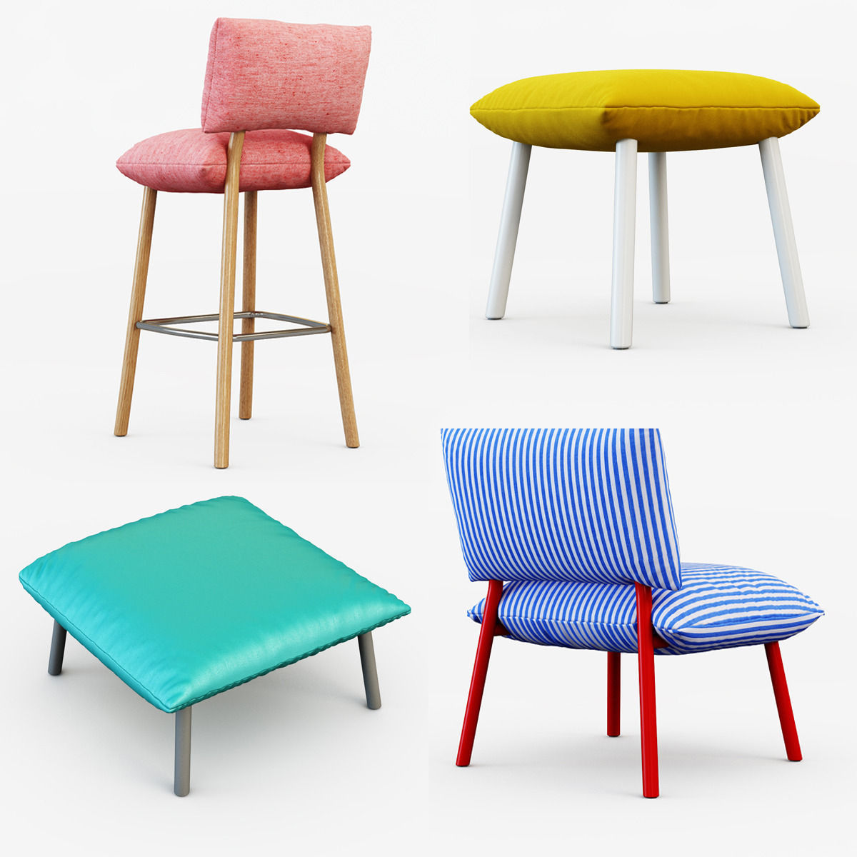 Four models Accademia factory 3D model_1