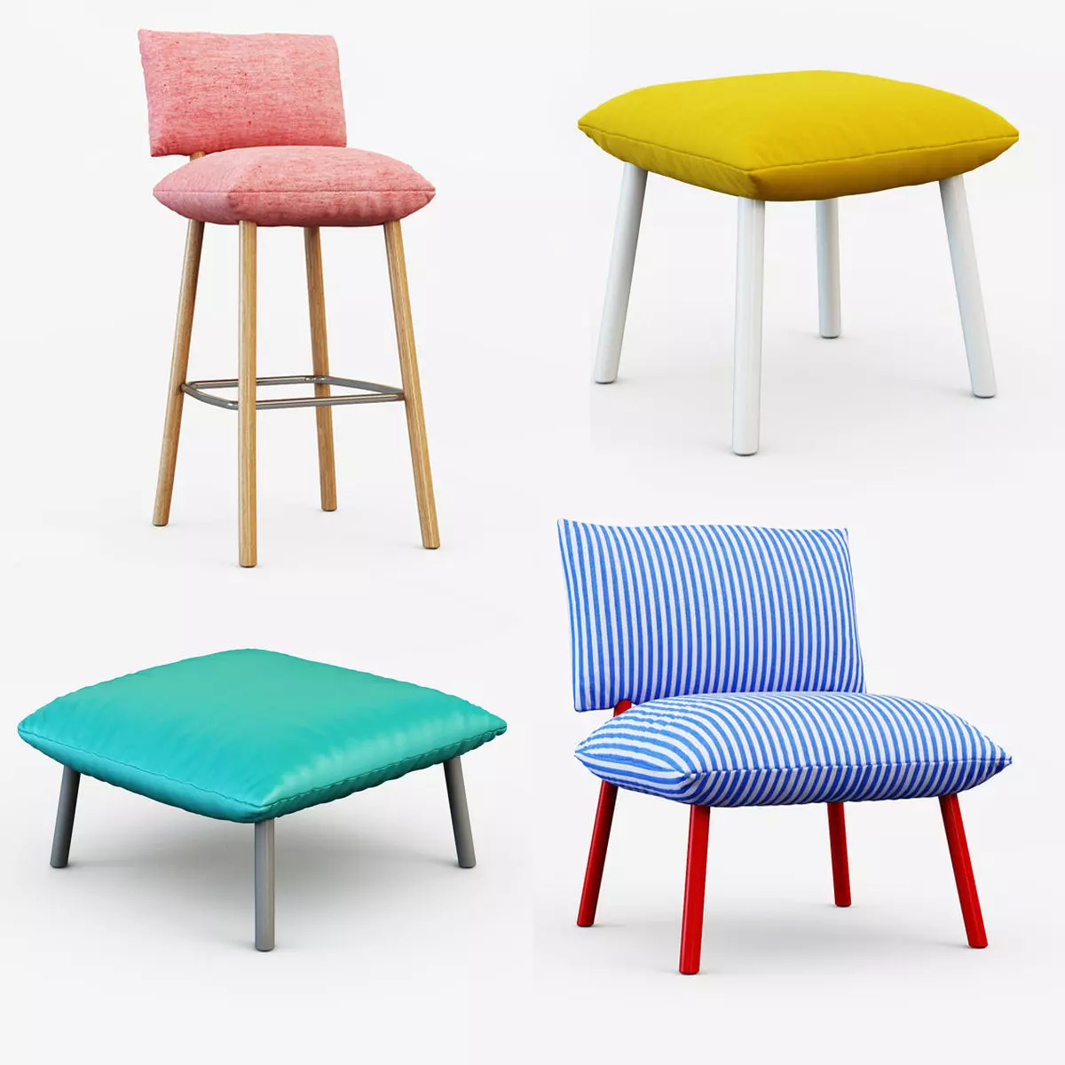 Four models Accademia factory 3D model_0