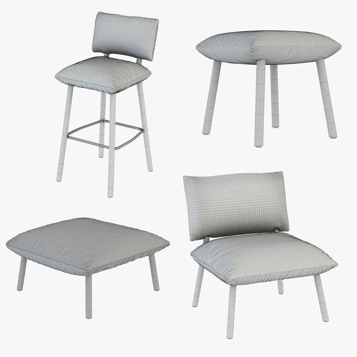 Four models Accademia factory 3D model_2