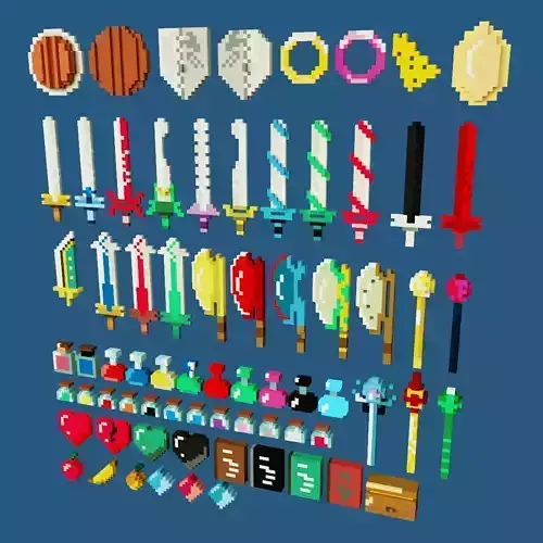 Voxel RPG game assets 