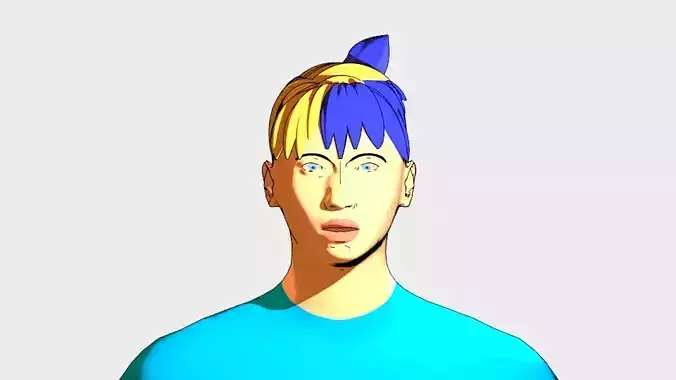 3D hair cartoon man with