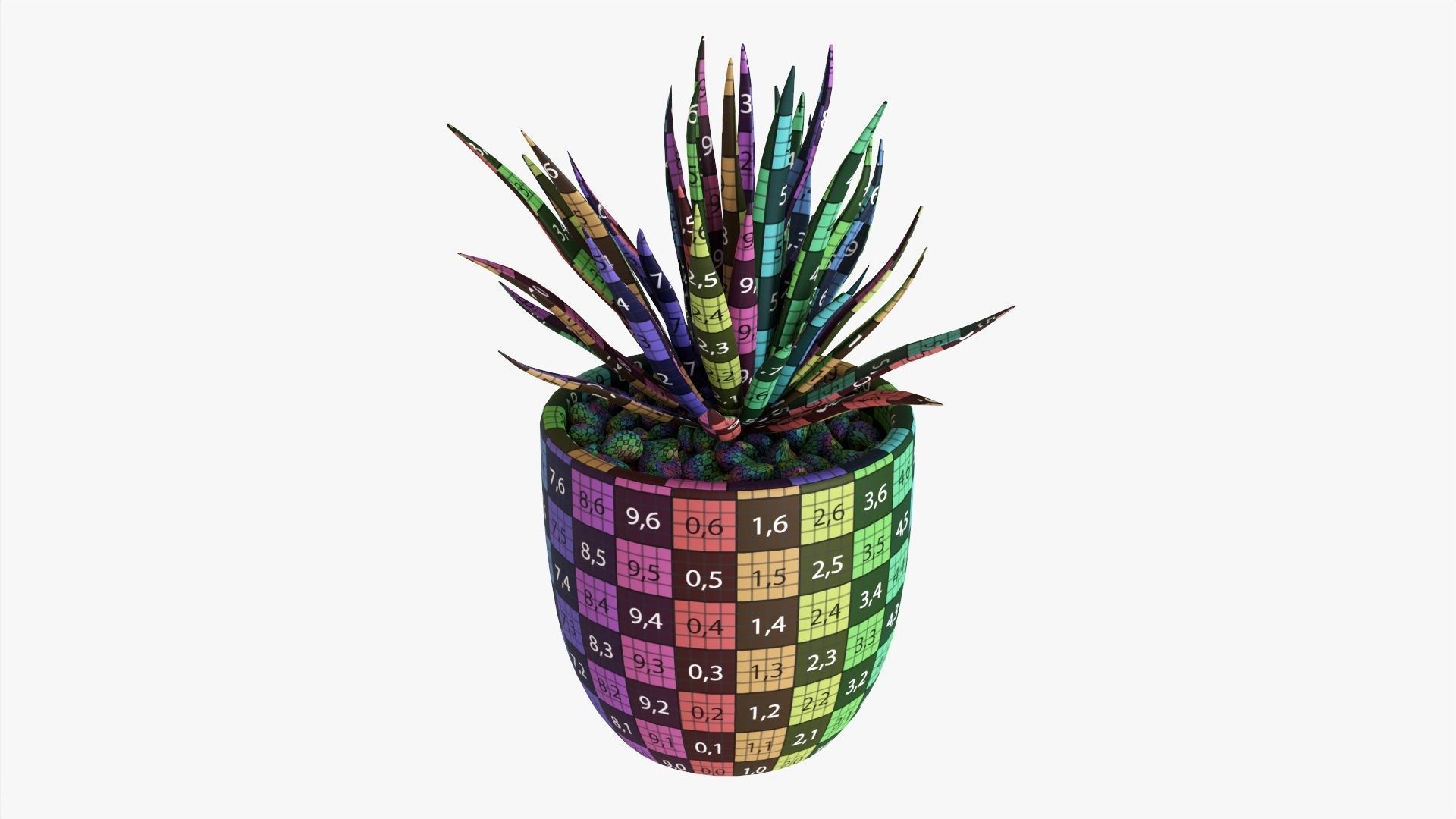 Decorative succulent potted plant 11 3D model_8