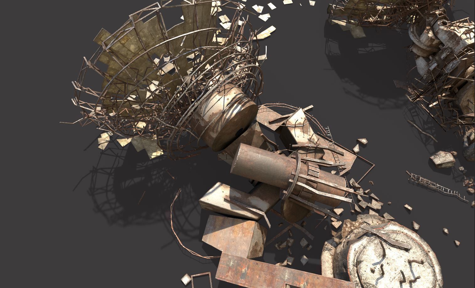 Destroyed Radars-Satellite Dishes 3D model_14