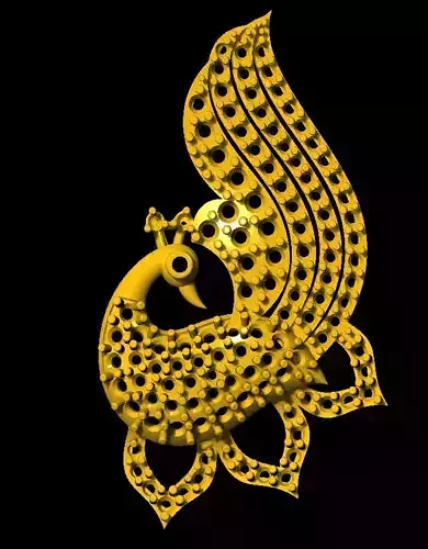 Sidepiece golden peacock