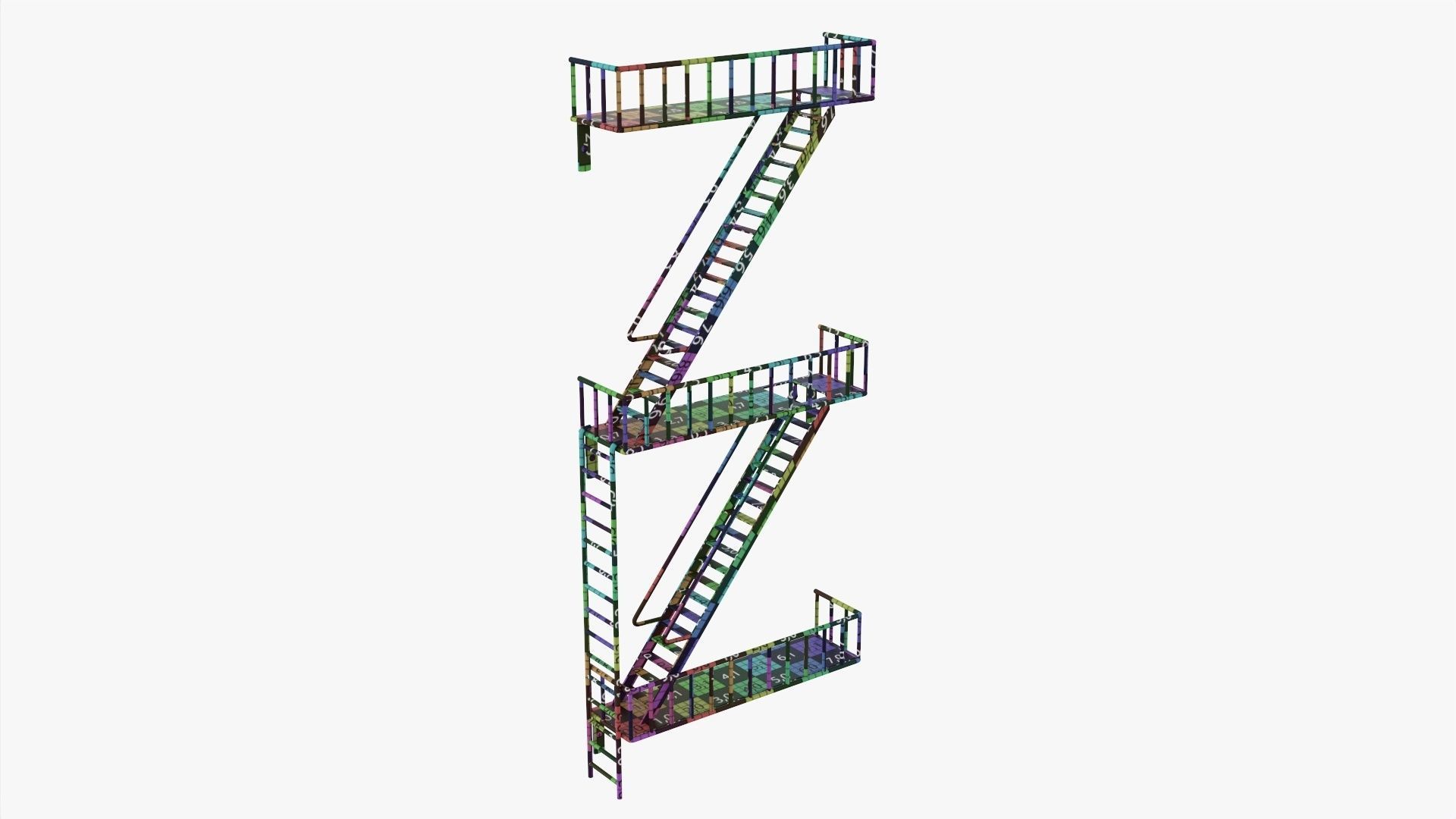 Decorative wall shelf 01 3D model_8