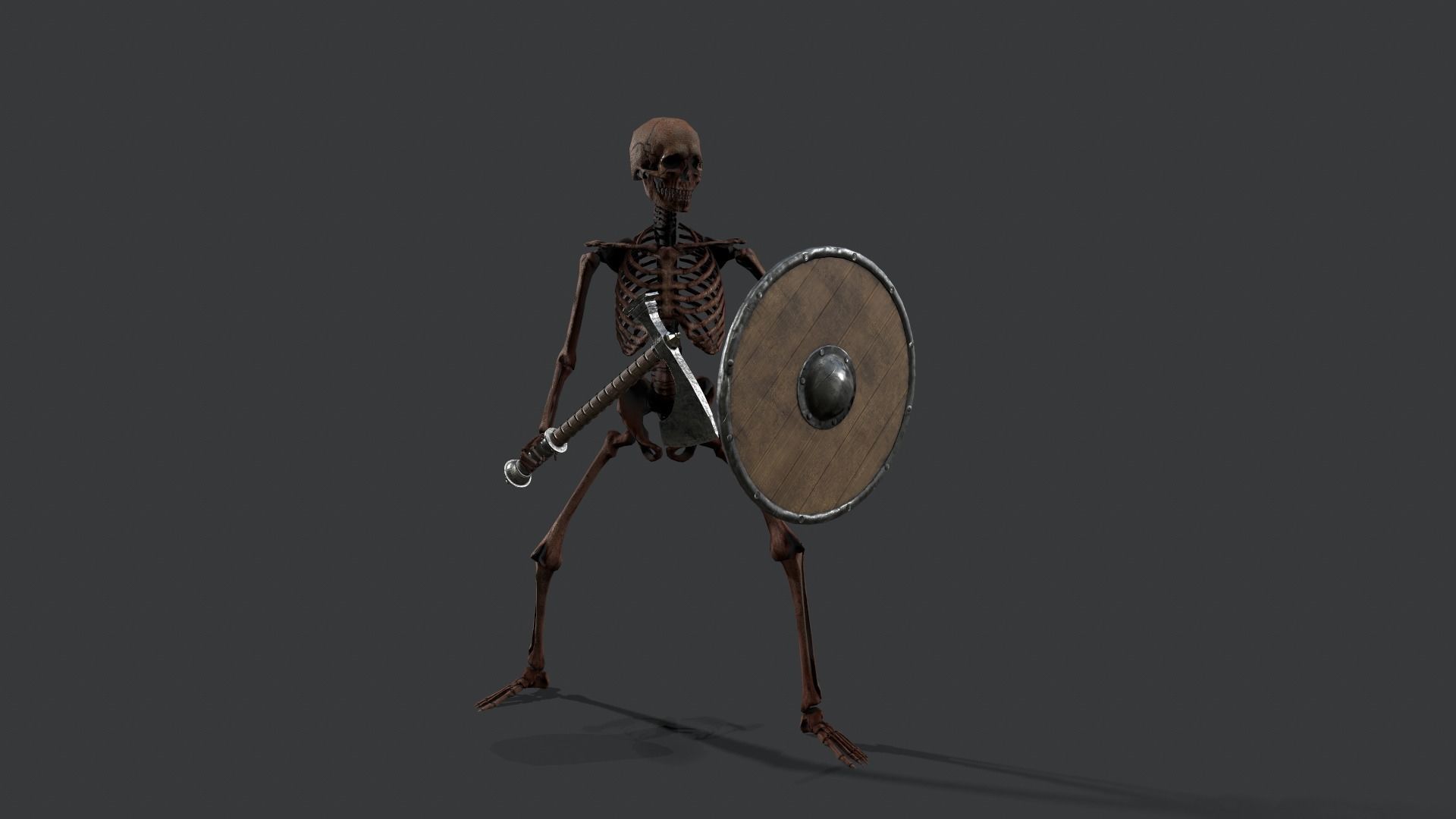 Skeleton Warrior 2 Low-poly 3D model_22
