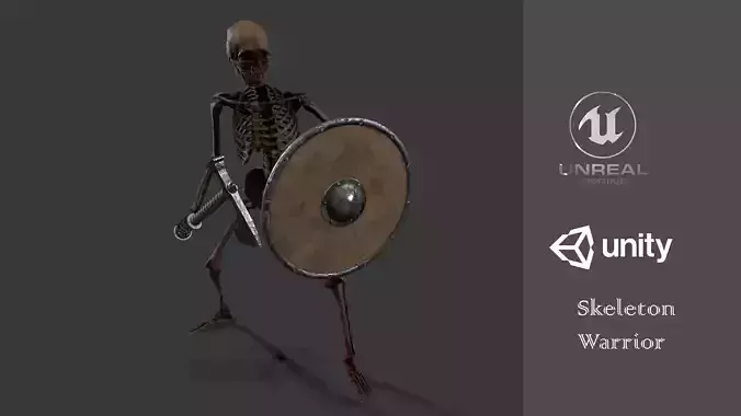 Skeleton Warrior 2 Low-poly 3D model