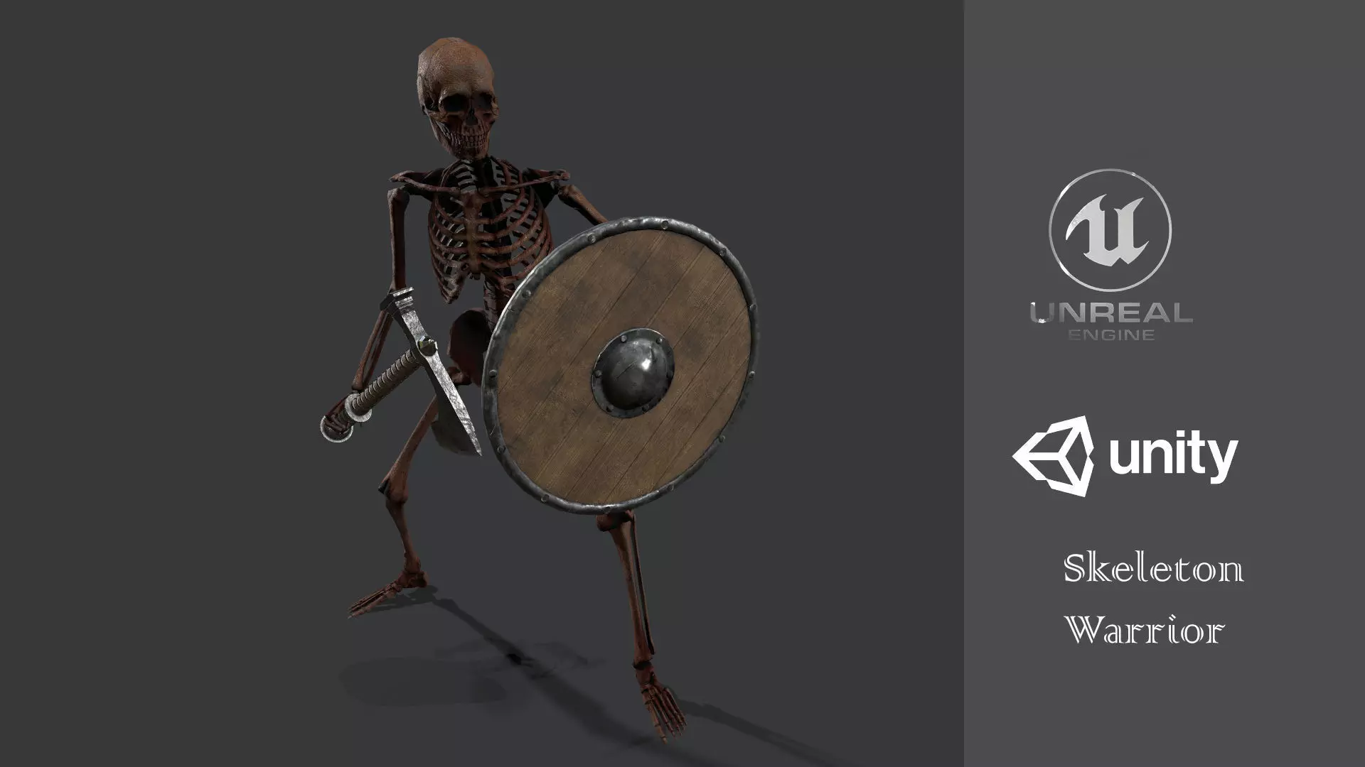 Skeleton Warrior 2 Low-poly 3D model_0