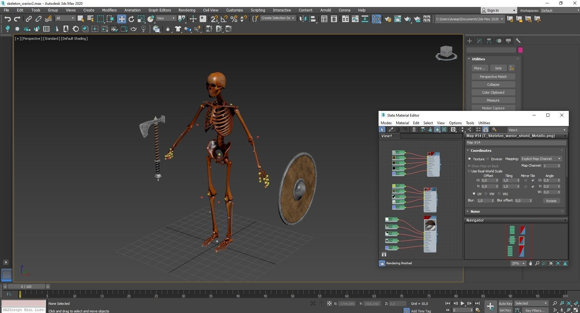 Skeleton Warrior 2 Low-poly 3D model_33