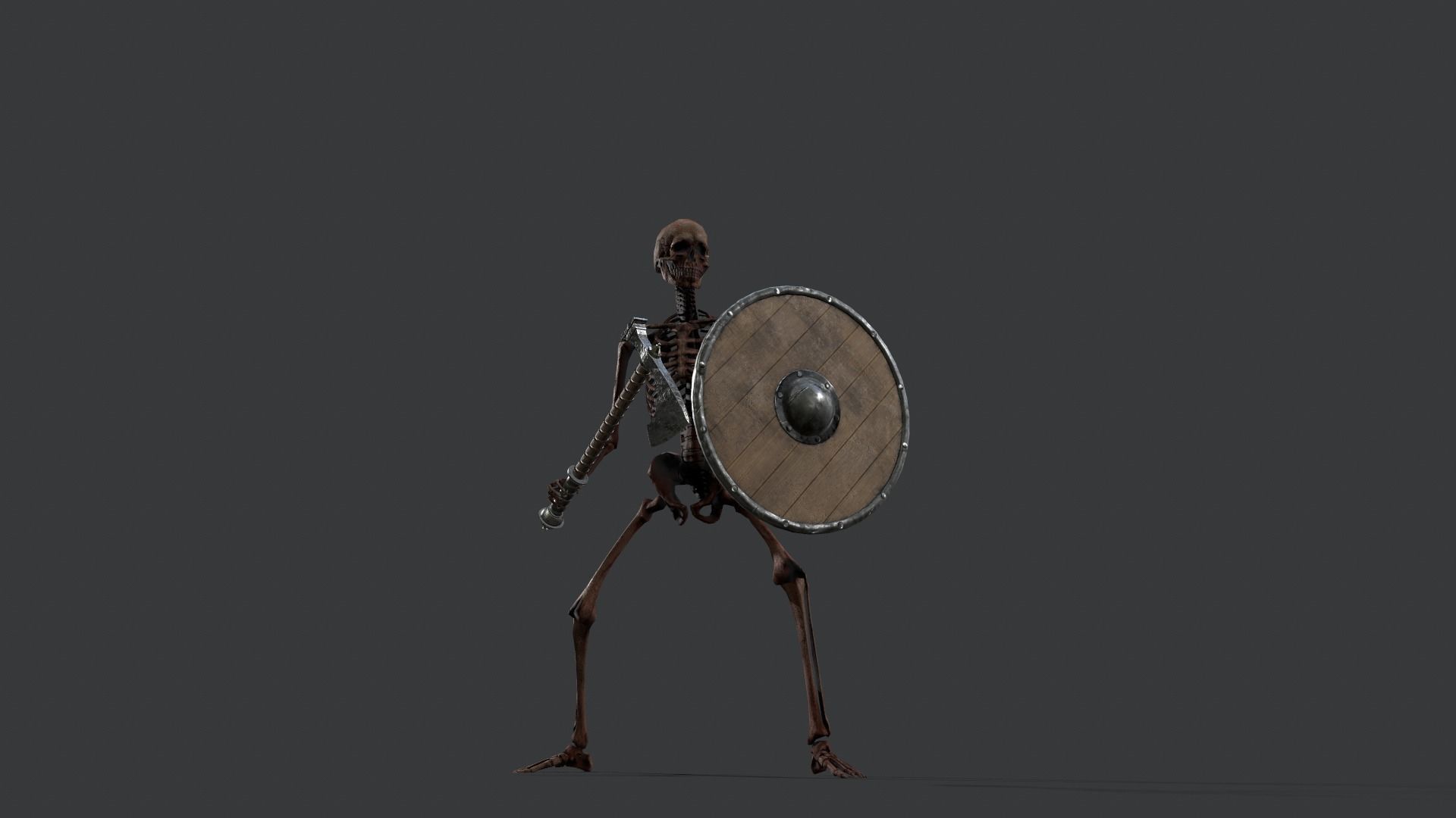 Skeleton Warrior 2 Low-poly 3D model_26