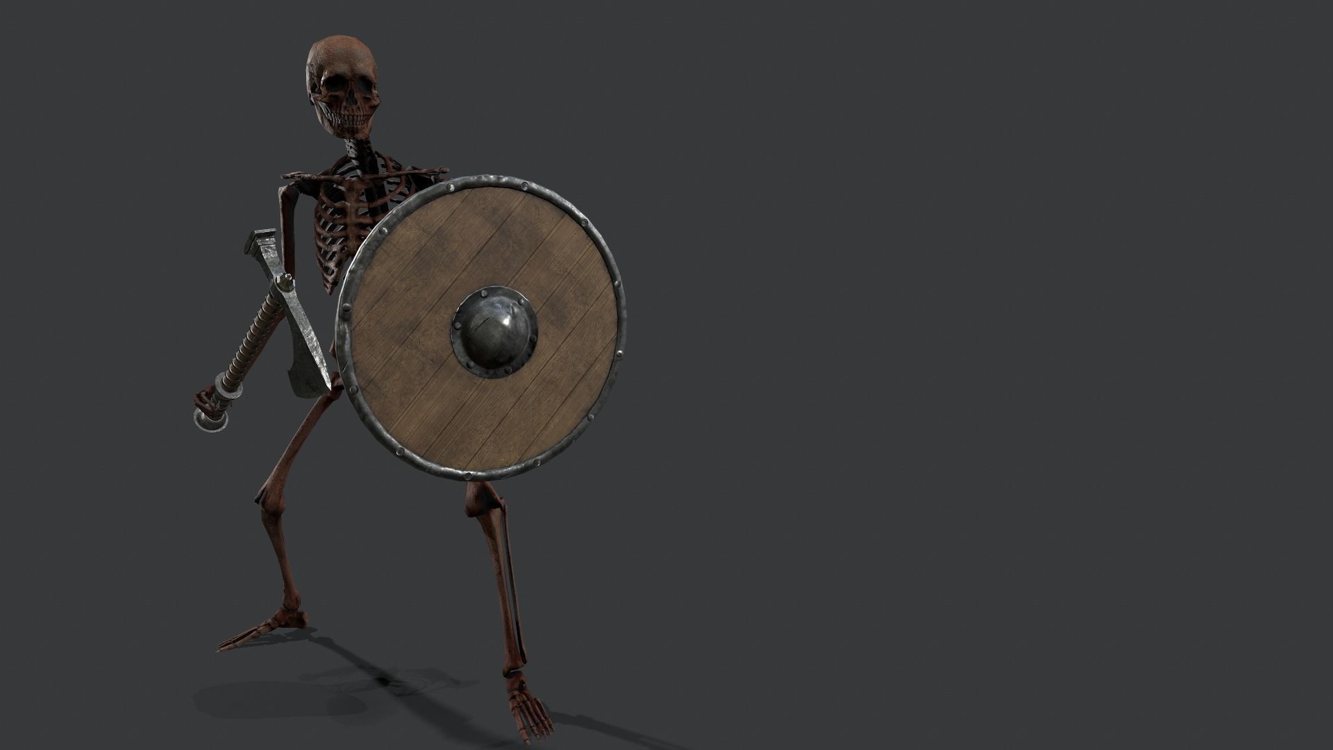 Skeleton Warrior 2 Low-poly 3D model_24