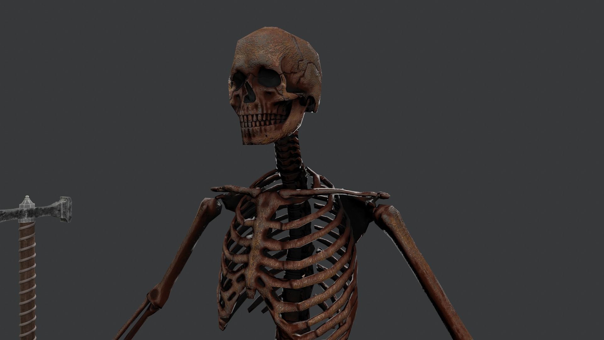 Skeleton Warrior 2 Low-poly 3D model_9