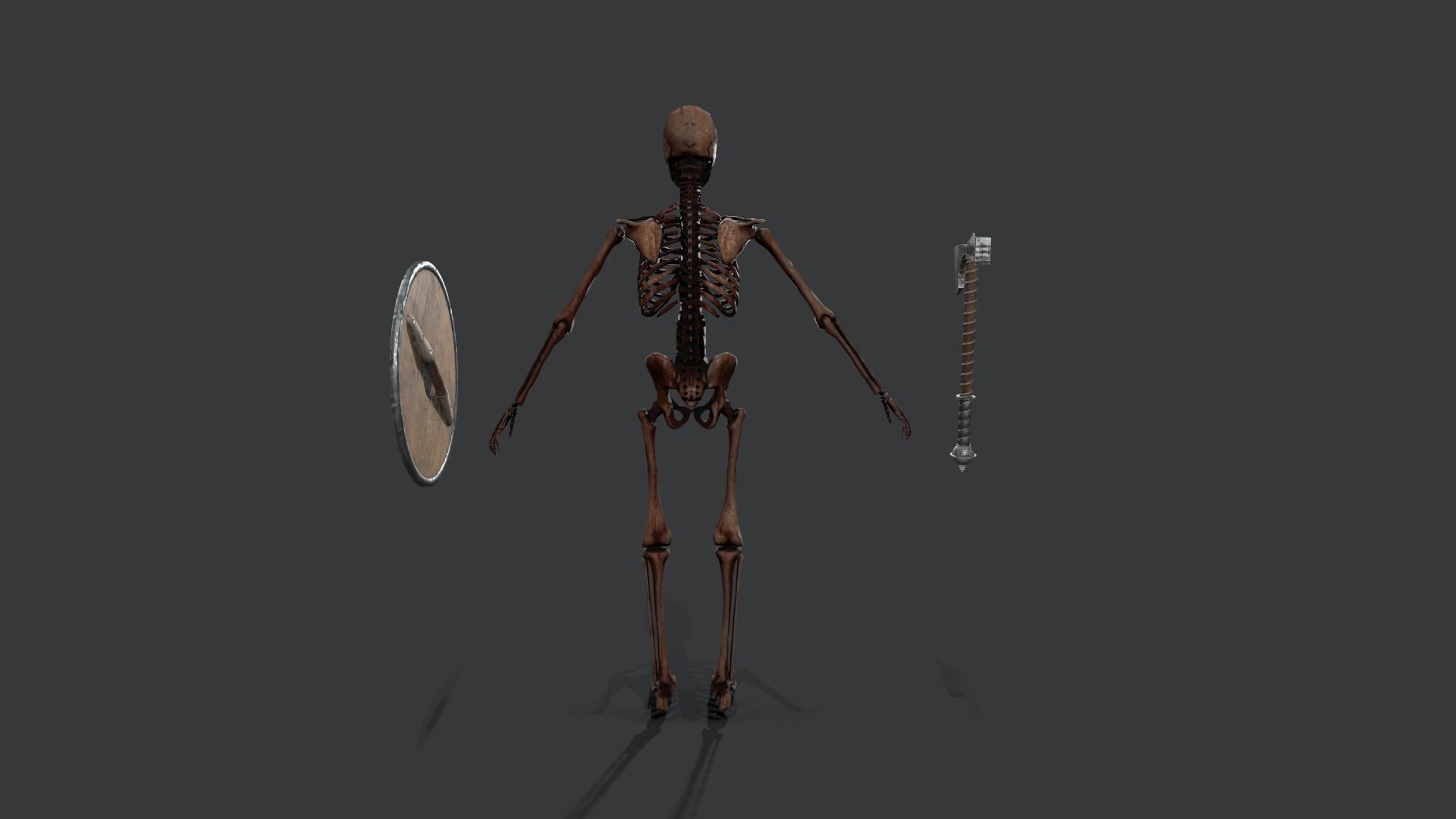 Skeleton Warrior 2 Low-poly 3D model_6