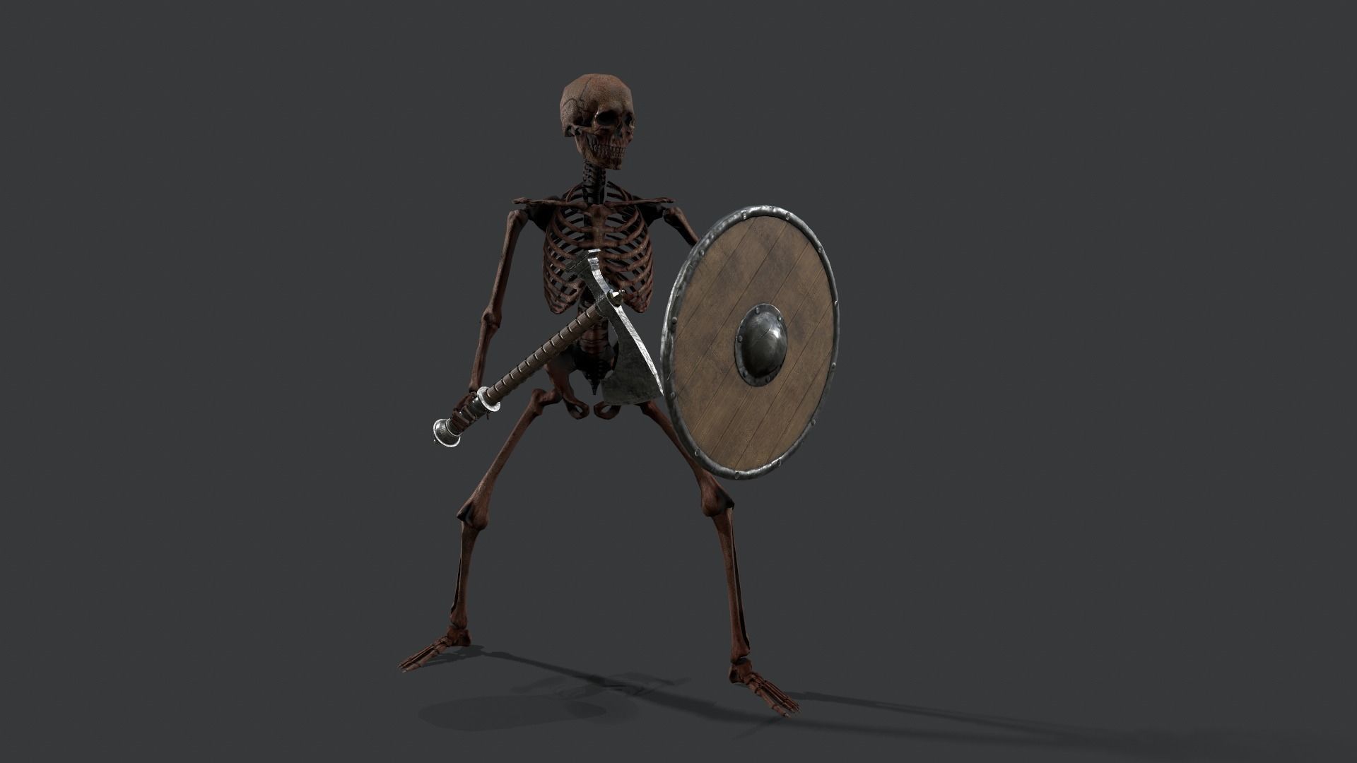 Skeleton Warrior 2 Low-poly 3D model_28