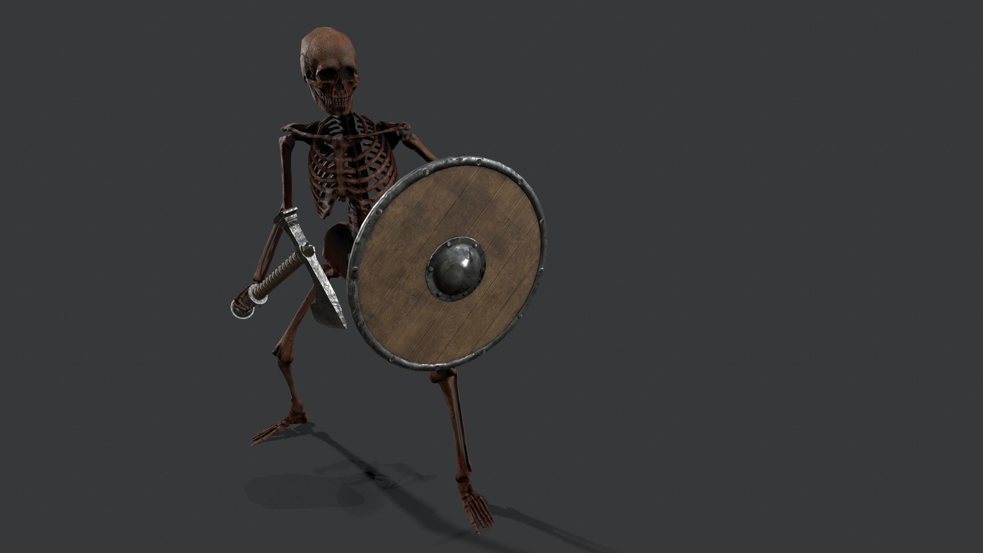 Skeleton Warrior 2 Low-poly 3D model_29