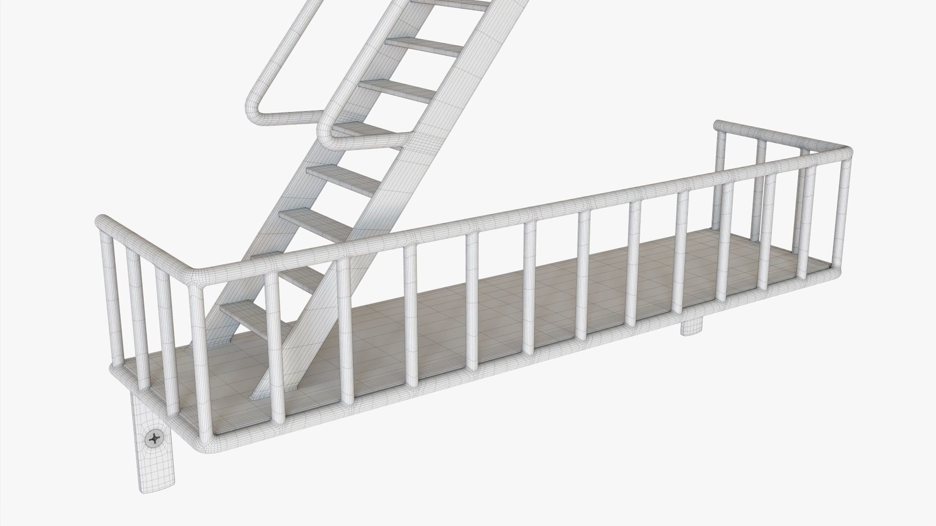 Decorative wall shelf 02 3D model_7