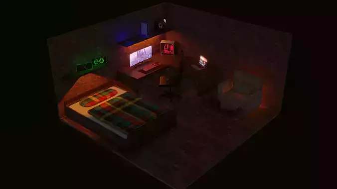 3D Gaming-Zimmer room in minecraft