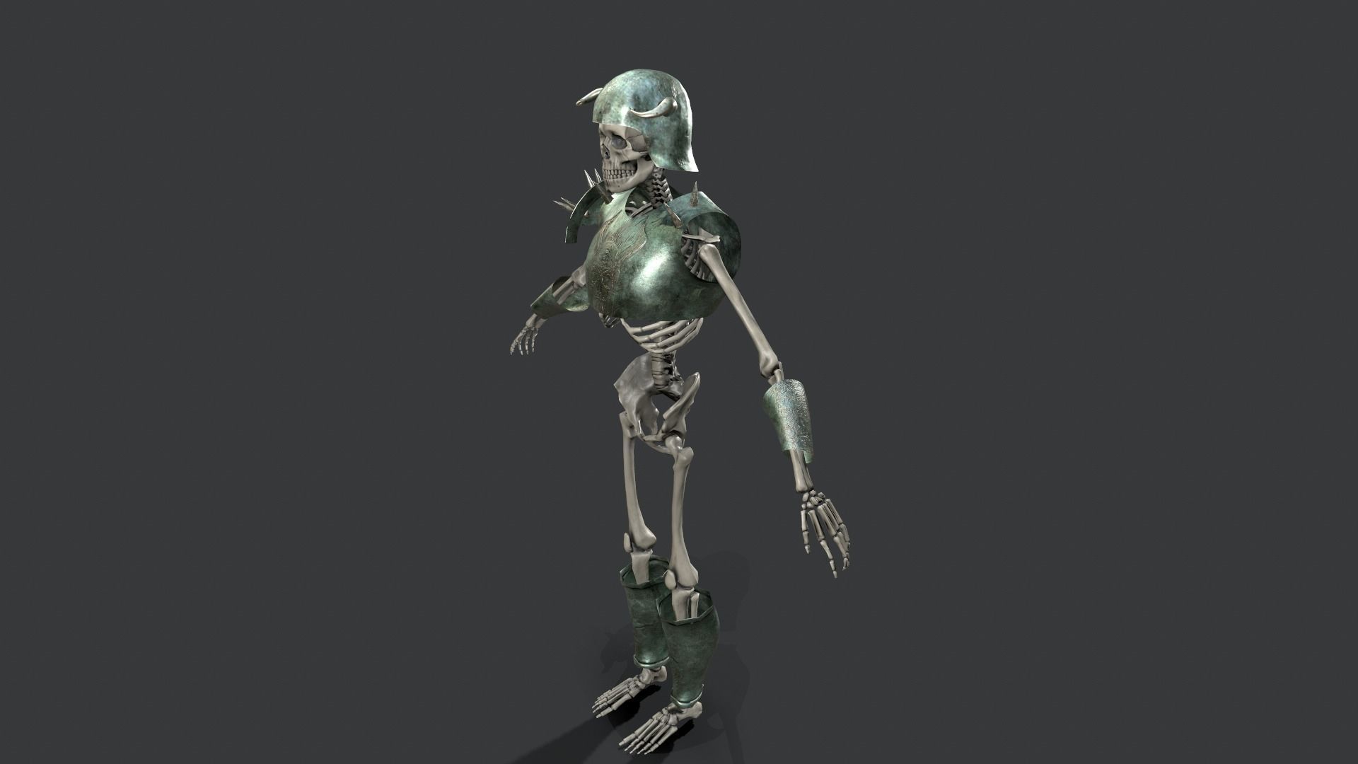 Skeleton Warrior 3 Low-poly 3D model_25