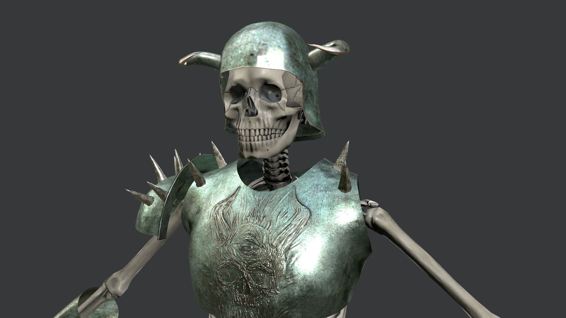 Skeleton Warrior 3 Low-poly 3D model_37