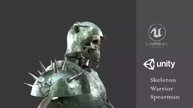 Skeleton Warrior 3 Low-poly 3D model