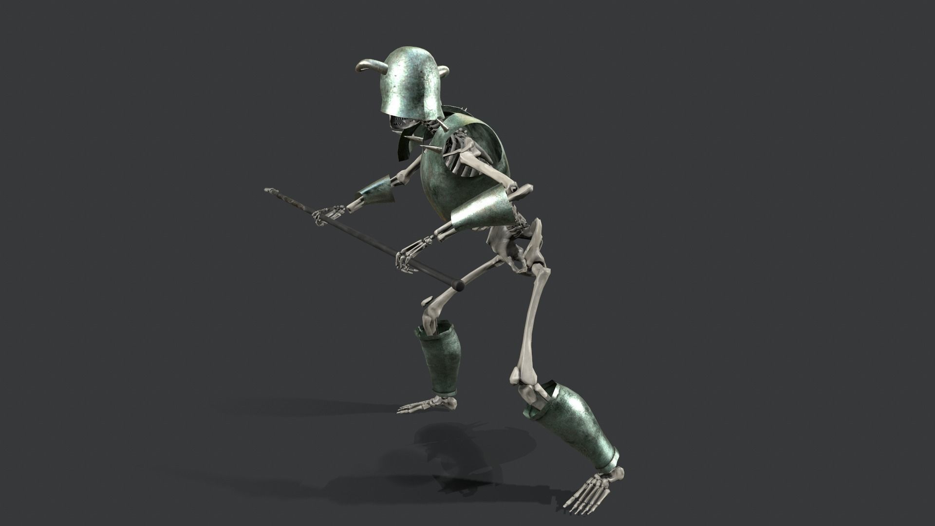 Skeleton Warrior 3 Low-poly 3D model_7