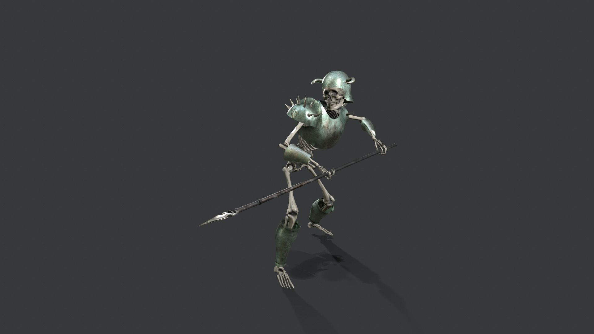 Skeleton Warrior 3 Low-poly 3D model_9