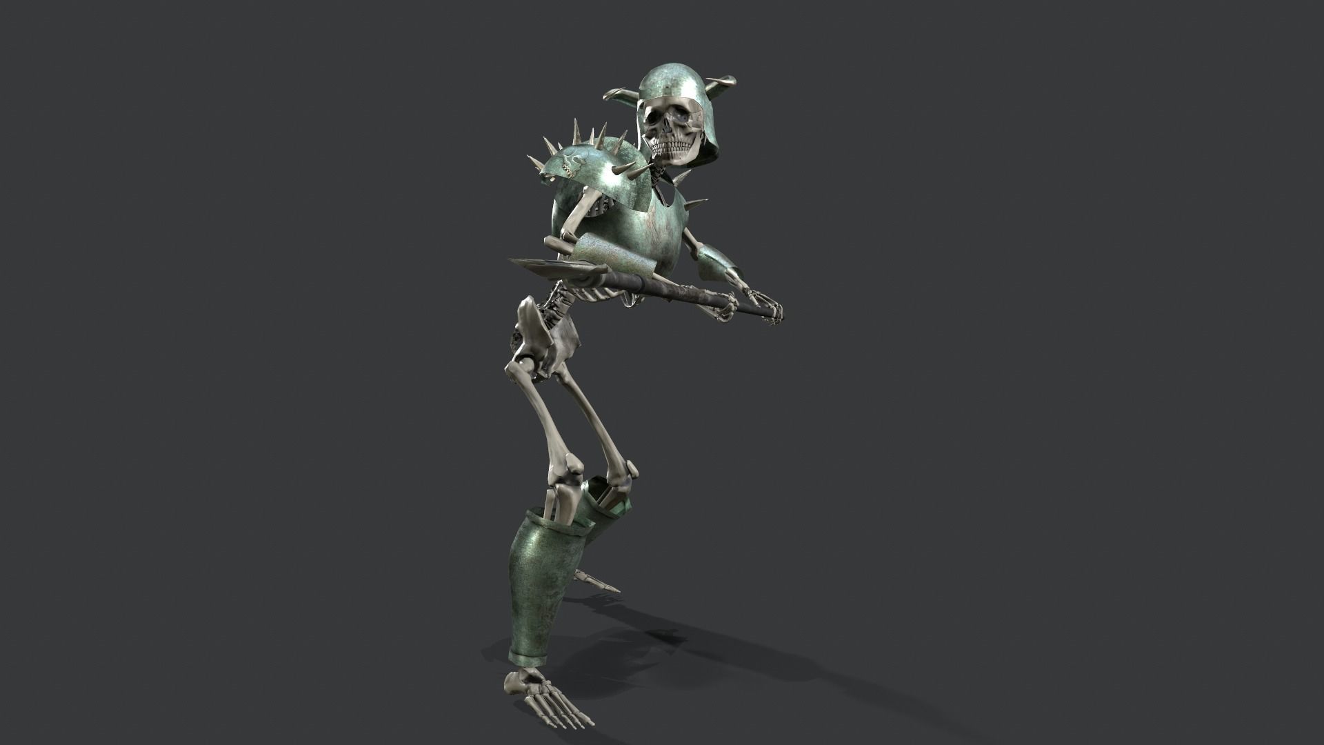 Skeleton Warrior 3 Low-poly 3D model_5
