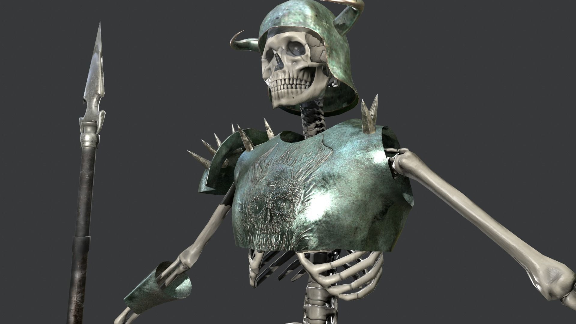 Skeleton Warrior 3 Low-poly 3D model_30