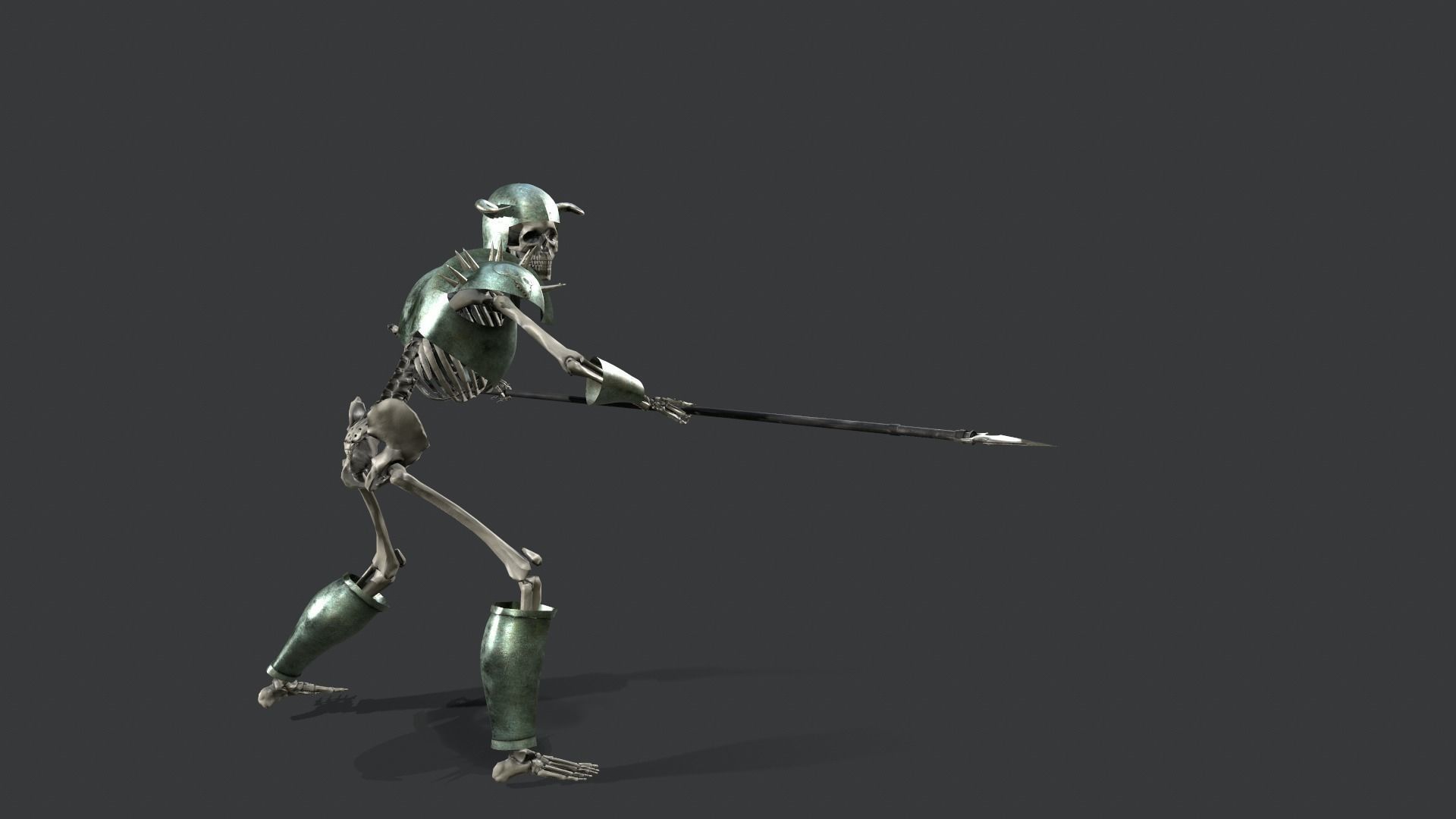 Skeleton Warrior 3 Low-poly 3D model_2