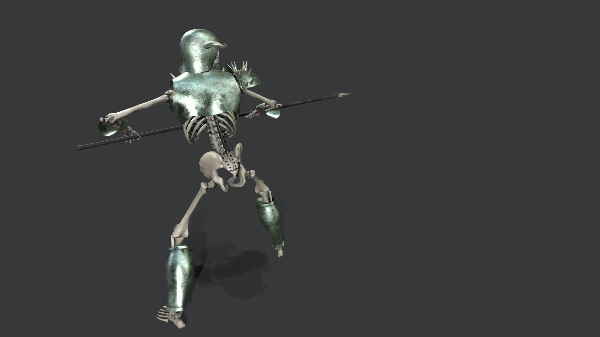 Skeleton Warrior 3 Low-poly 3D model_6