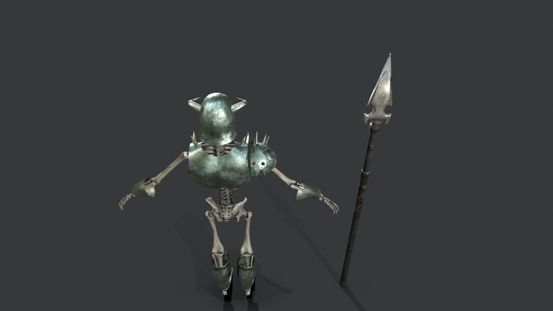 Skeleton Warrior 3 Low-poly 3D model_18