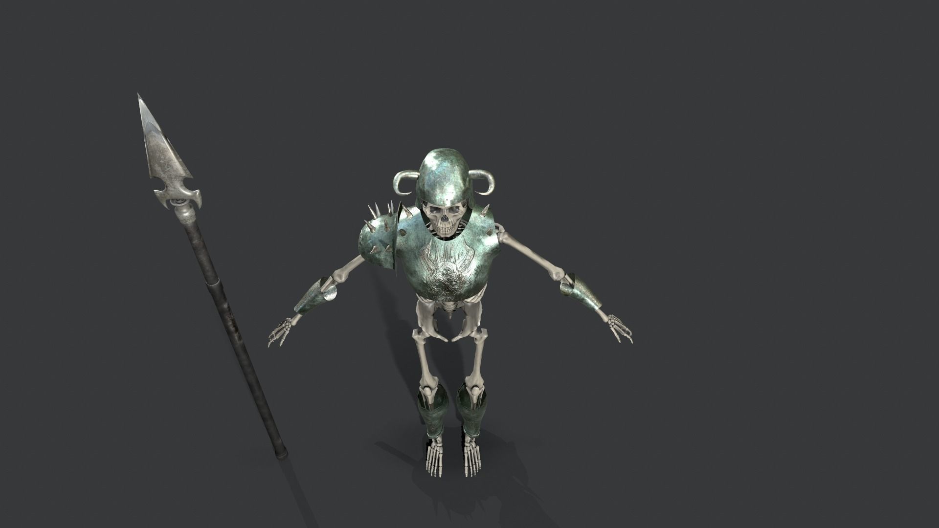 Skeleton Warrior 3 Low-poly 3D model_19