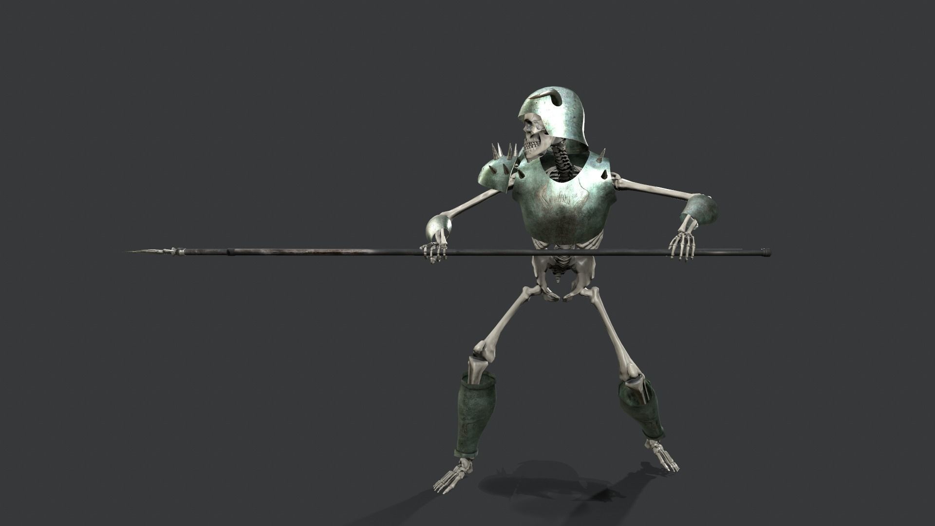 Skeleton Warrior 3 Low-poly 3D model_8