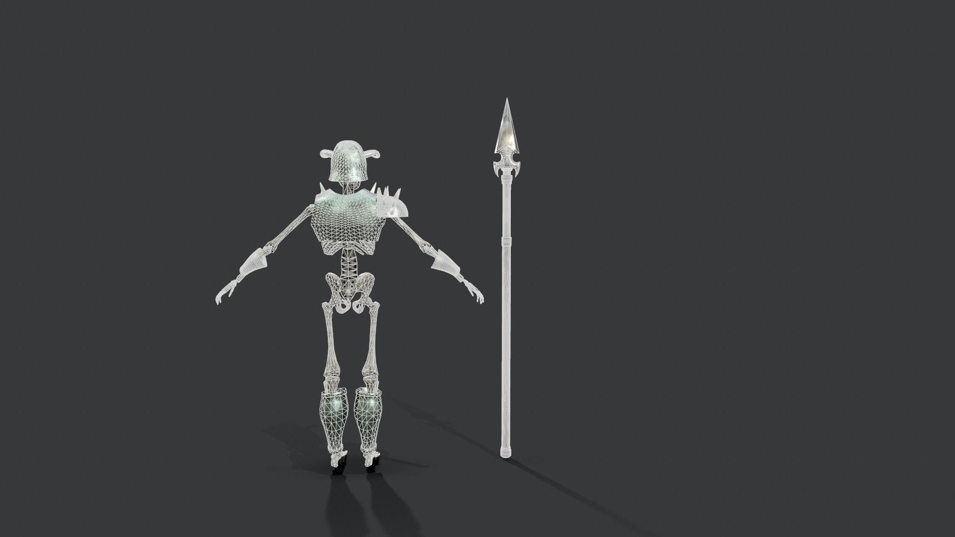 Skeleton Warrior 3 Low-poly 3D model_14